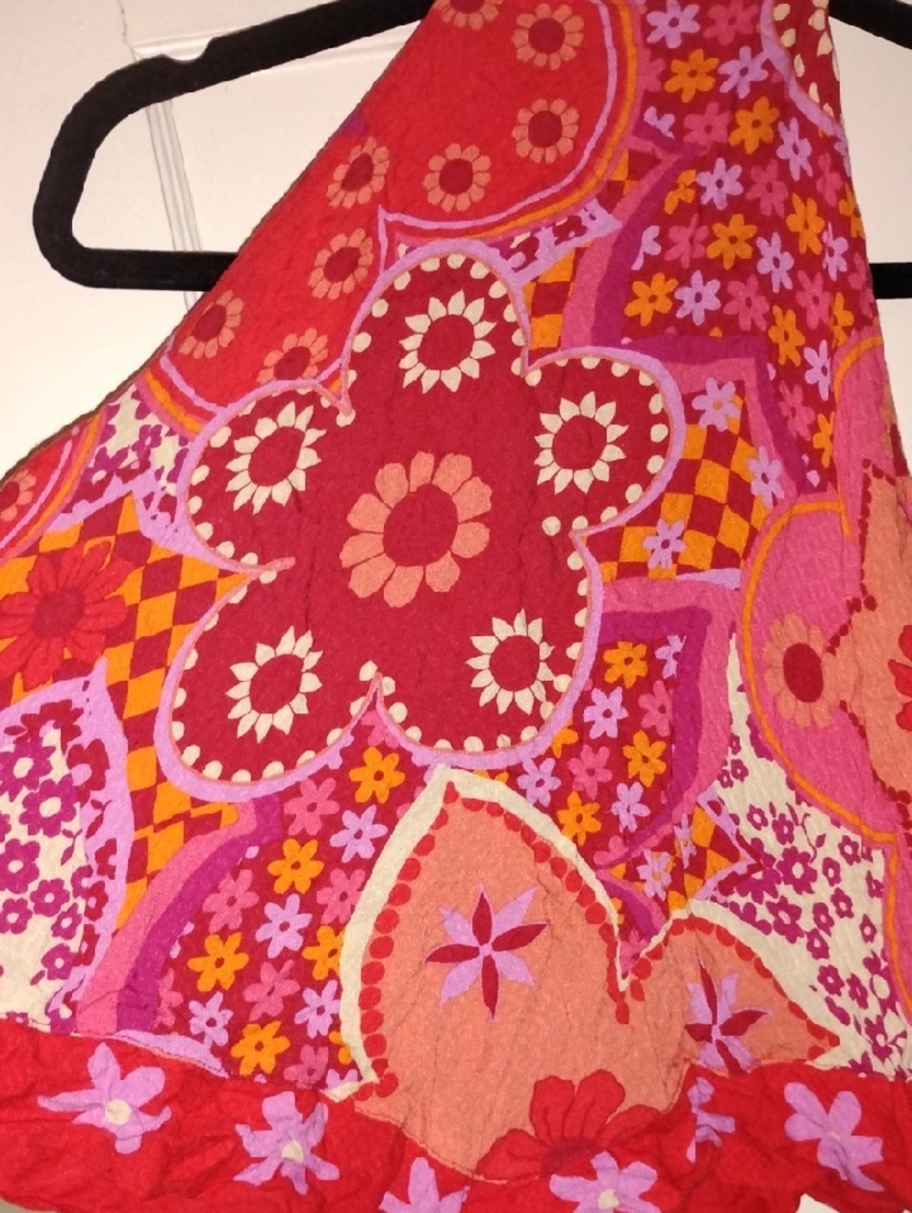 Free People Red Floral Tie-back Top
